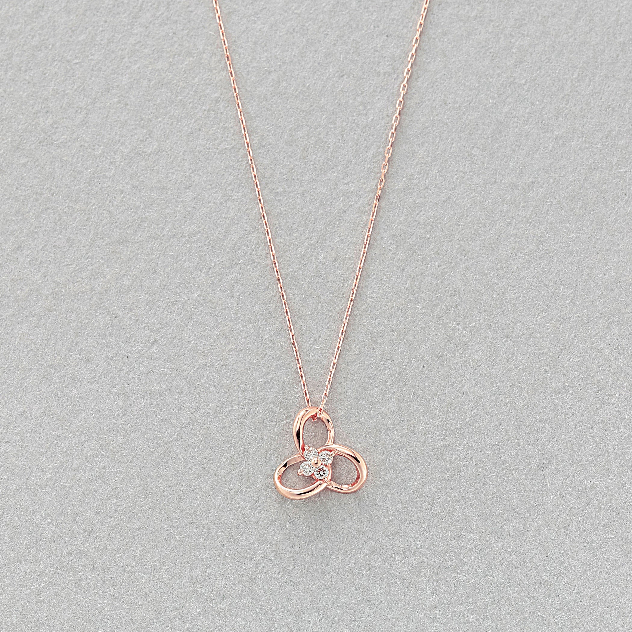 K10 ピンクゴールド ダイヤモンド フラワー ネックレス – Milluflora