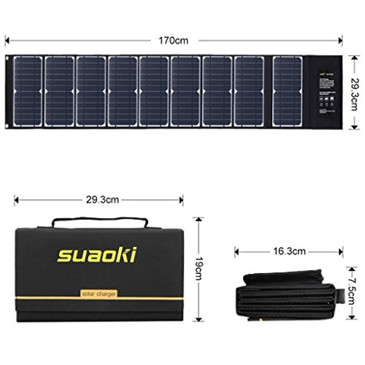 SUAOKI Solar Charger 60W Portable Solar Panel Foldable High