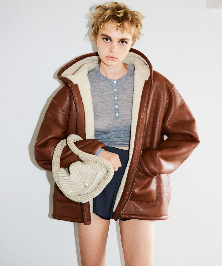 vegan mouton hooded zip jacket – NKNIT