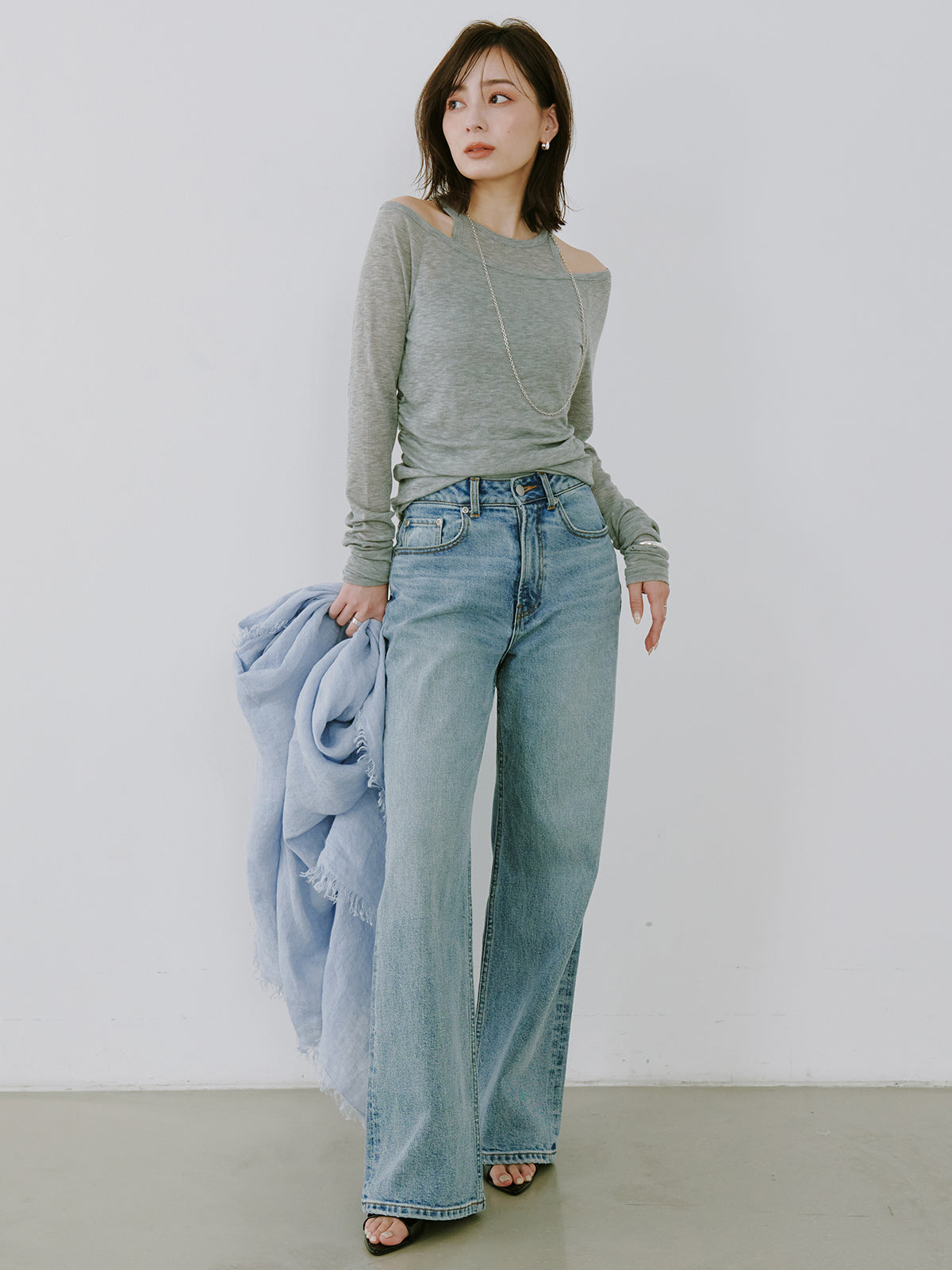Wide leg denim