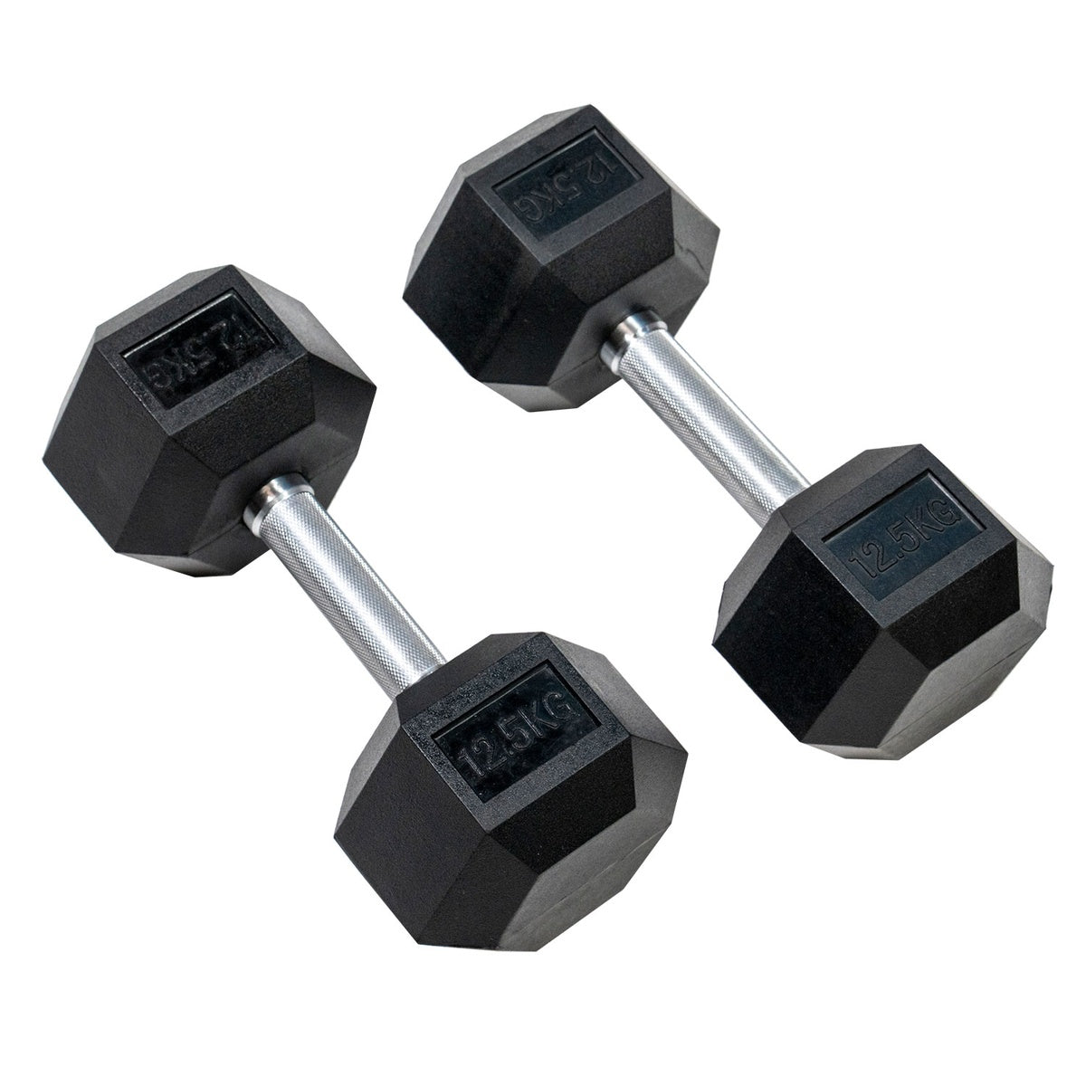 ヘックスラバーダンベル ストレートハンドル ハードクローム 固定式