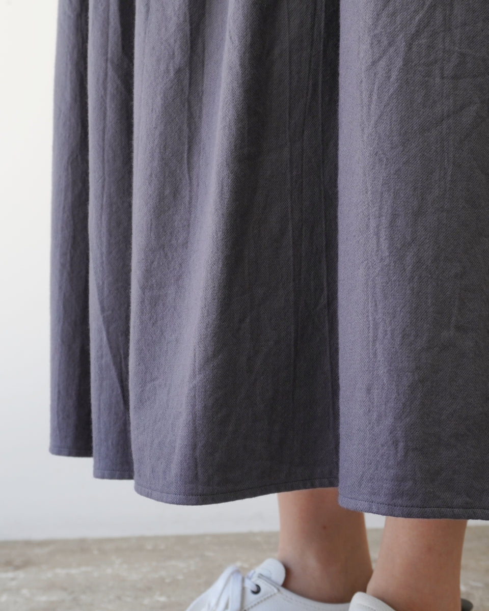 ゴーシュ 20/1オーガニックツイル ロングフレアスカート