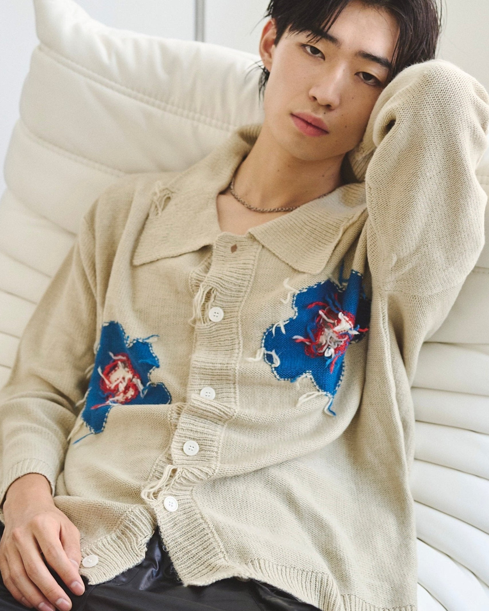 flower motif knit shirt cardigan – CAMPHOR WOOD - OFFICIAL ONLINE