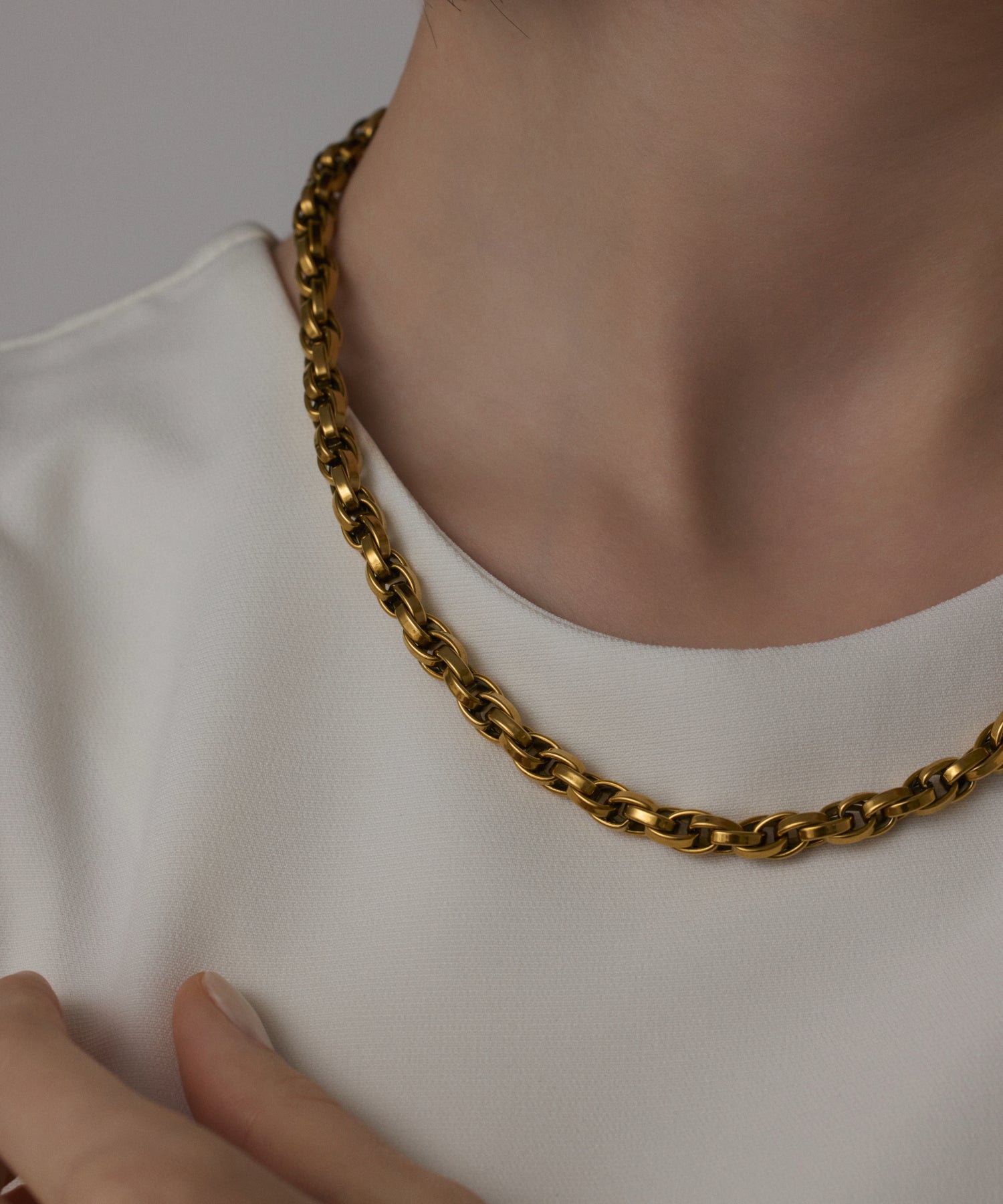 ゴールド]ボリュームチェーンネックレス
