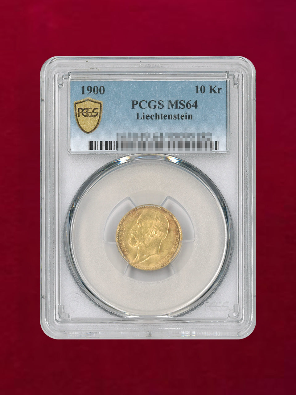 リヒテンシュタイン】10クローネ 金貨 1900 PCGS MS64［A-0000094