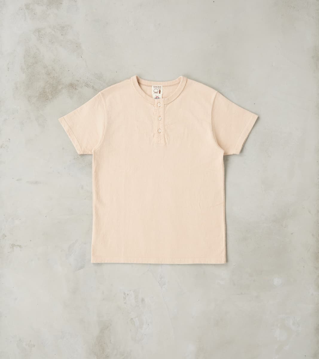 Samurai - SJST-SC02 Japanese Cotton Short Sleeve Henley - Light