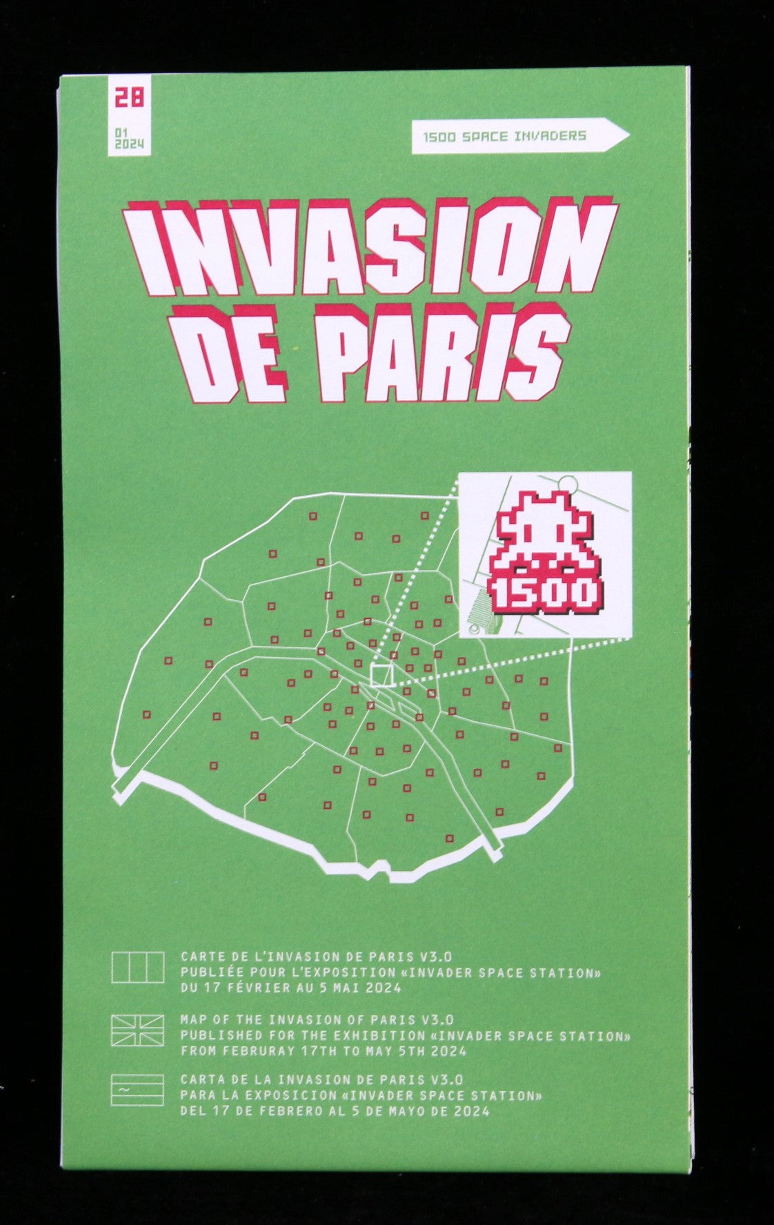 INVADER Invasion De Paris Map - print – Galerie Mona Lis'Art