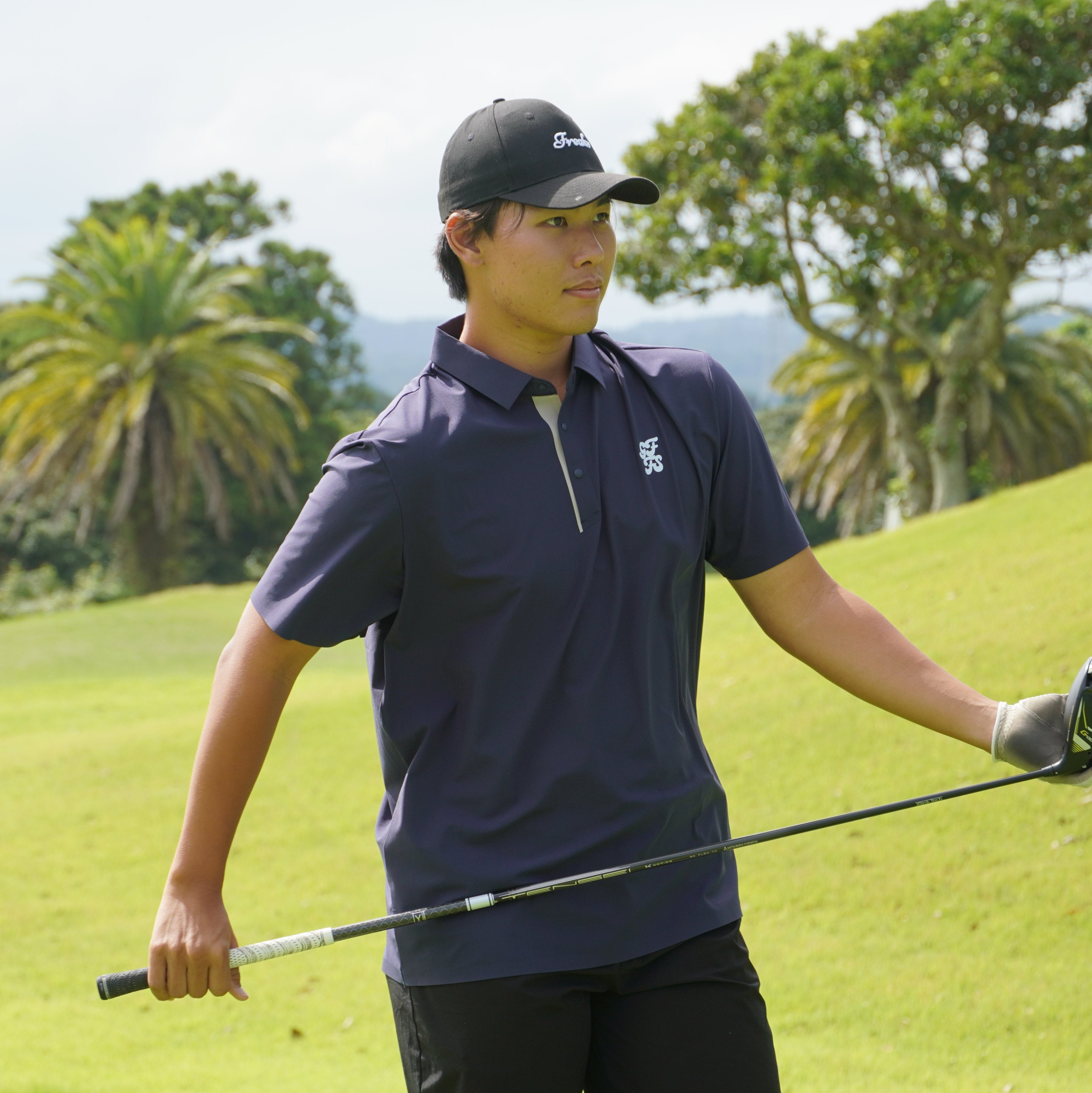 ゴルフフリークス】Snap button logo polo shirts(スナップボタンロゴ