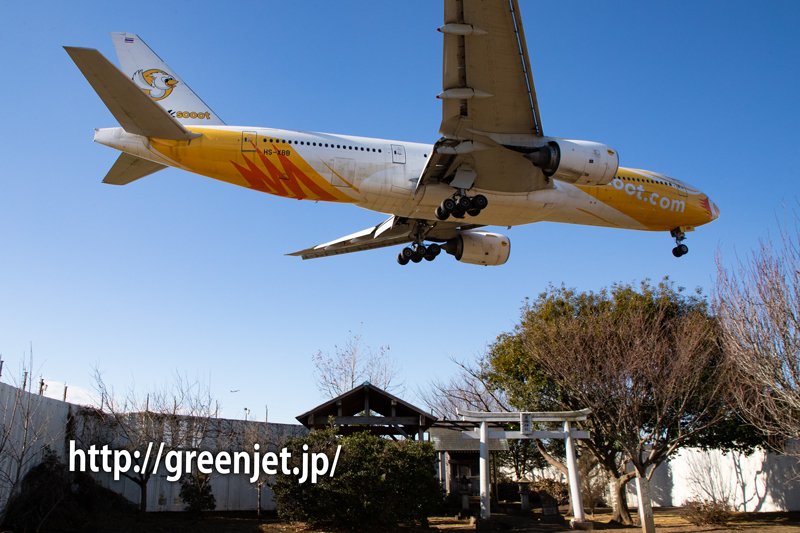 ノックスクートのB777を東峰神社前で！ | MGT Greenjet 飛行機撮影記