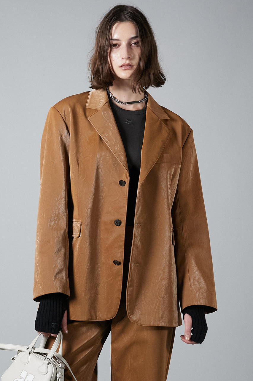 Multi Fabric Faux Leather Jacket - SALE