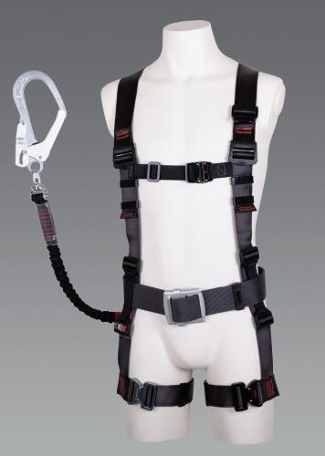 藤井電工 墜落制止用器具(ﾌﾙﾊｰﾈｽ/伸縮式ﾗﾝﾔｰﾄﾞ付) TH-506-NV93SV-OT-R23