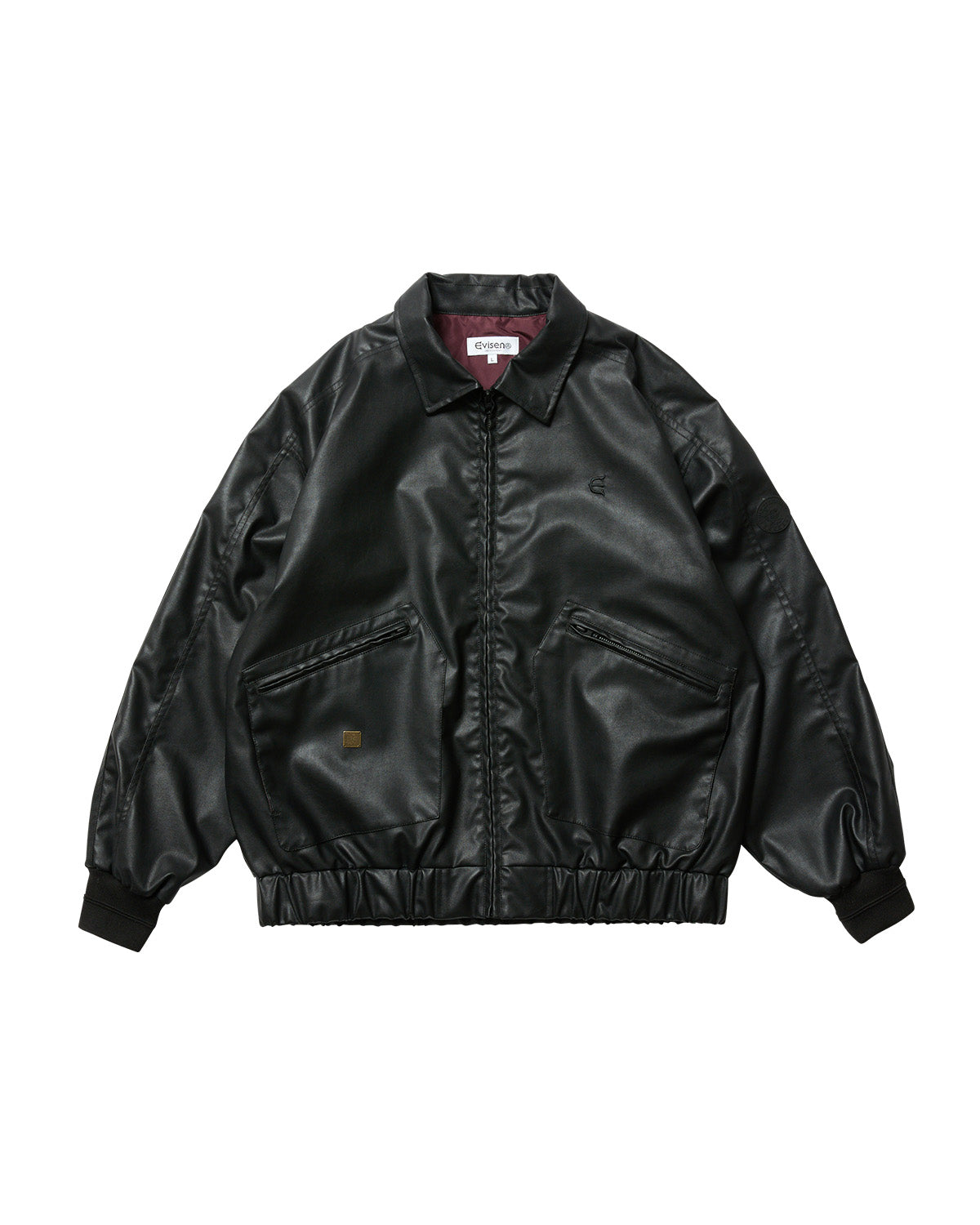 POSTMAN FAUX LEATHER JACKET - BLACK – Evisen Skateboards ゑ