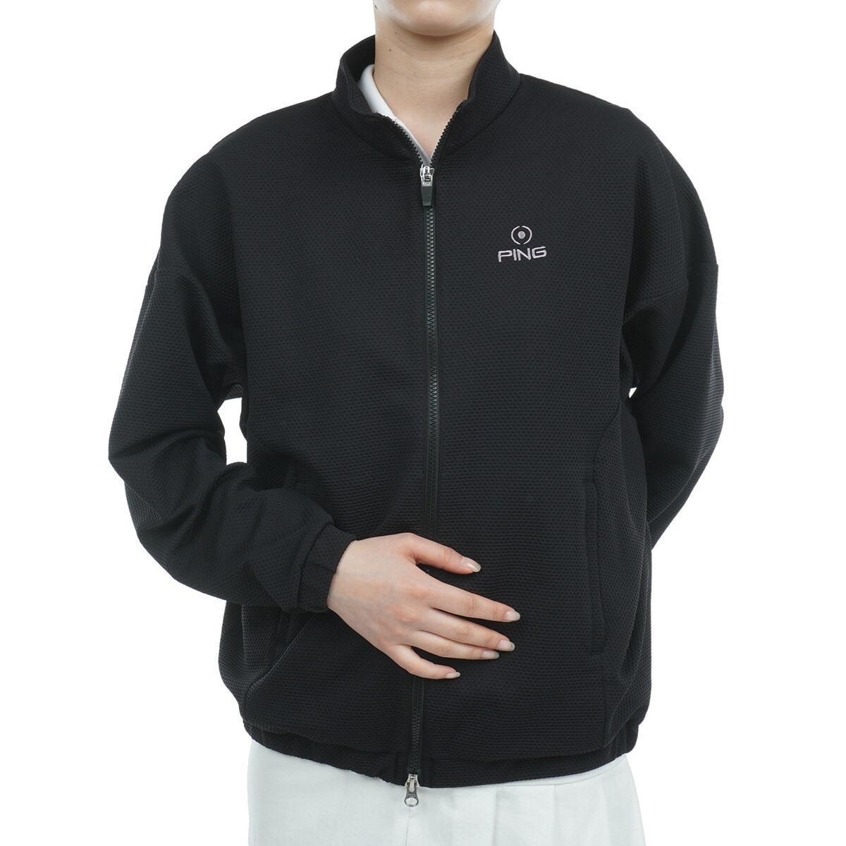 セール・アウトレット】ストレッチ ハニカムメッシュブルゾン レディス