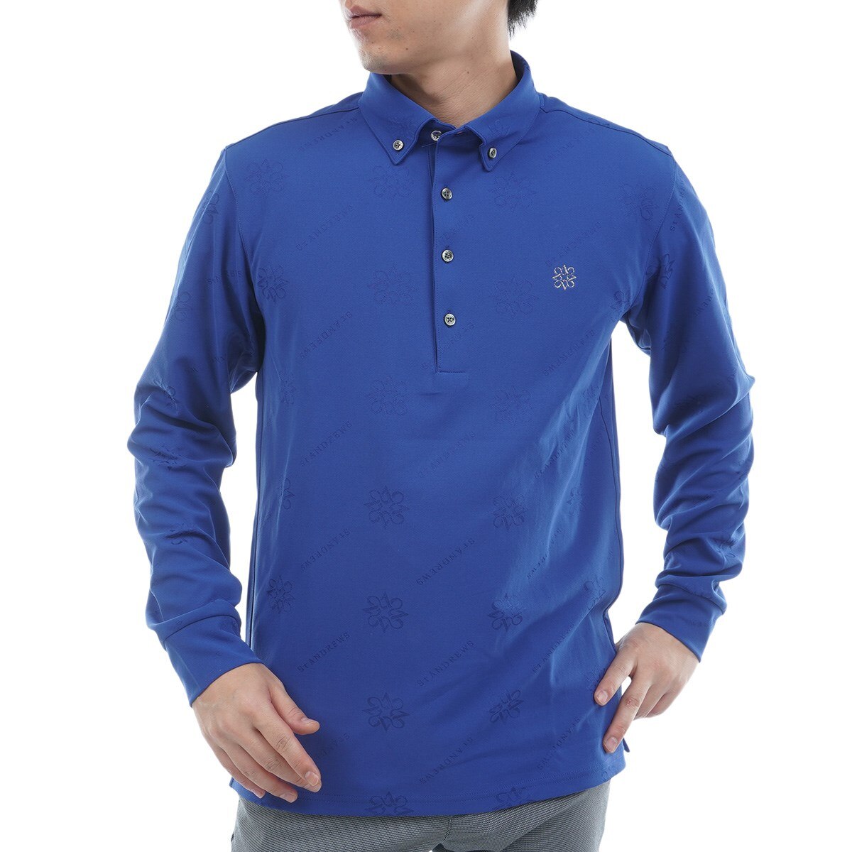 ロゴケルトジャカード長袖ポロシャツ(長袖シャツ・ポロシャツ)|St