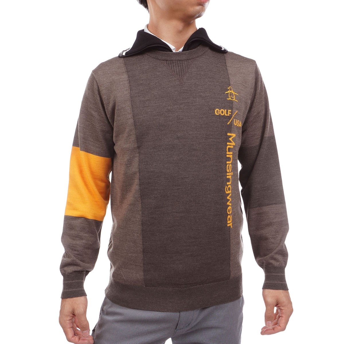 2WAY 防風裏地付きクルーネックセーター(中間着(セーター、トレーナー