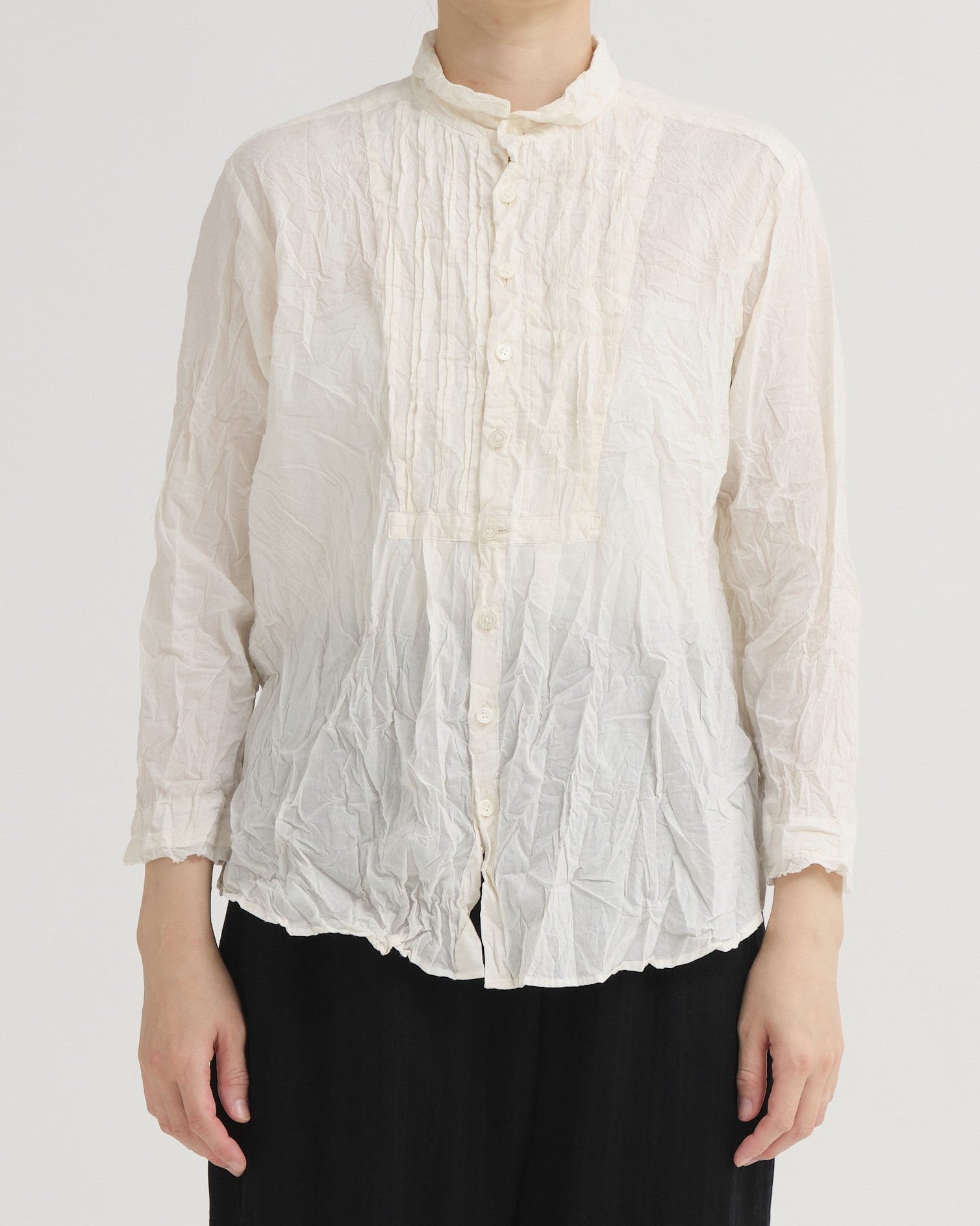 Pas De Calais Cotton Lawn Random Pintuck Blouse Natural – Thistle Hill