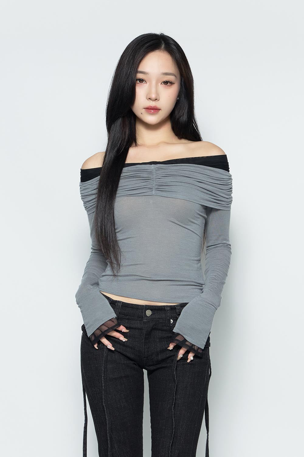 THEREDTHREAD / ザレッドスレッド】S twist off shoulder tops