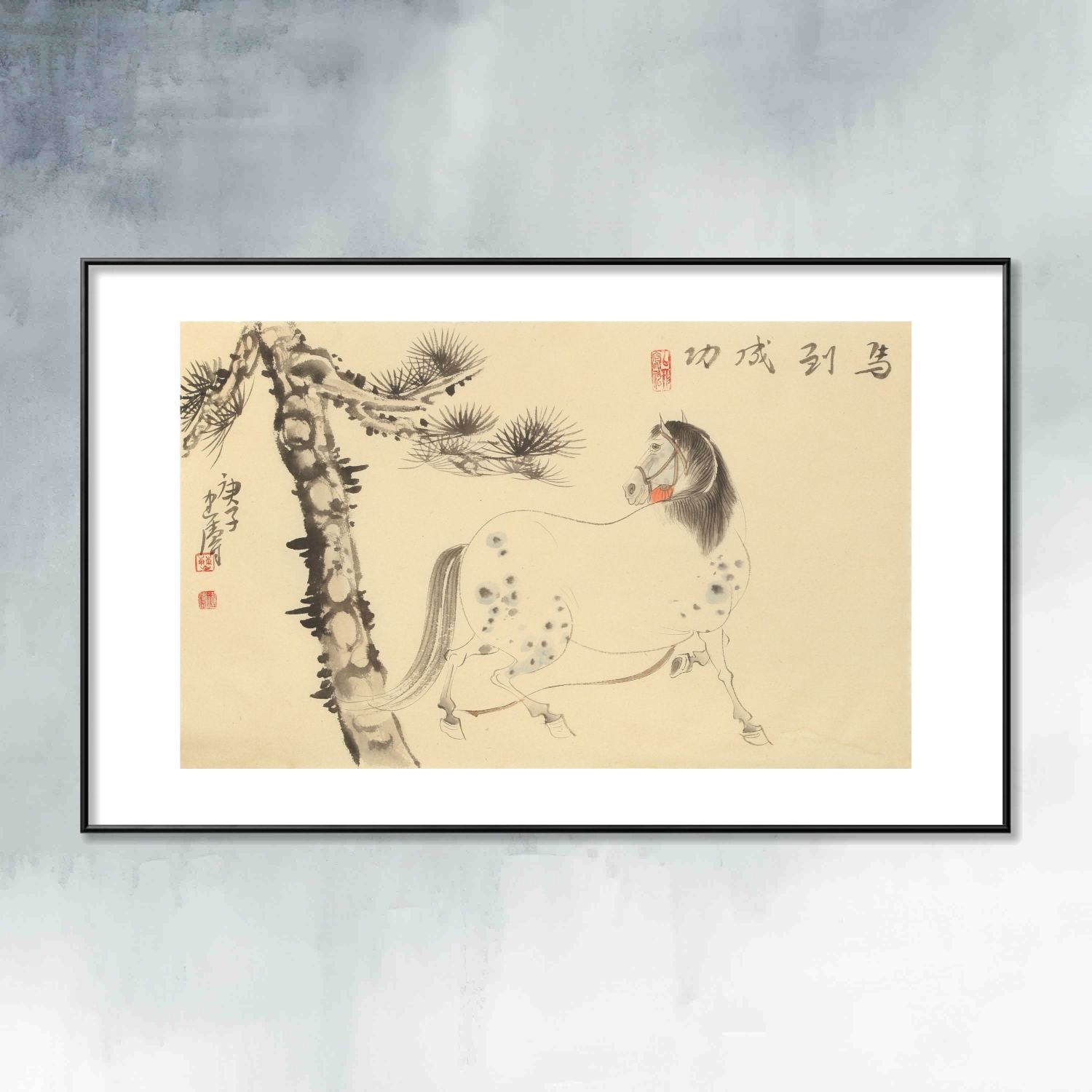 曹建涛骏马图《马到成功》 - 骏马图- 99字画网