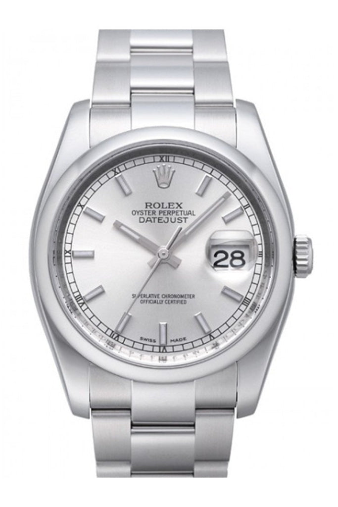 ROLEX 116200 Datejust 36 Silver Dial Steel Mens Watch | WatchGuyNYC