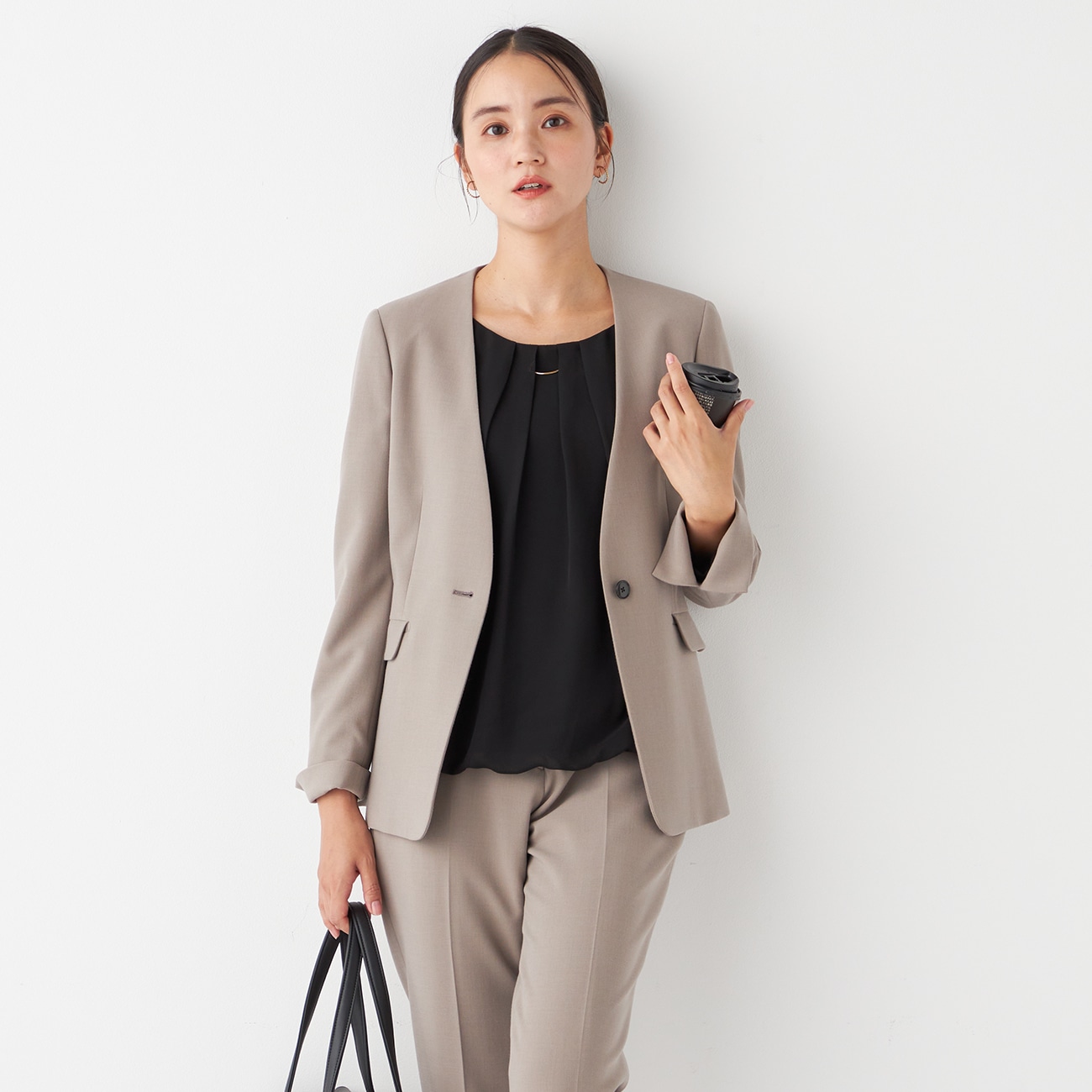 THE THIRD SUITS ノーカラージャケット 二重織|O42_9255663 - ORIHICA