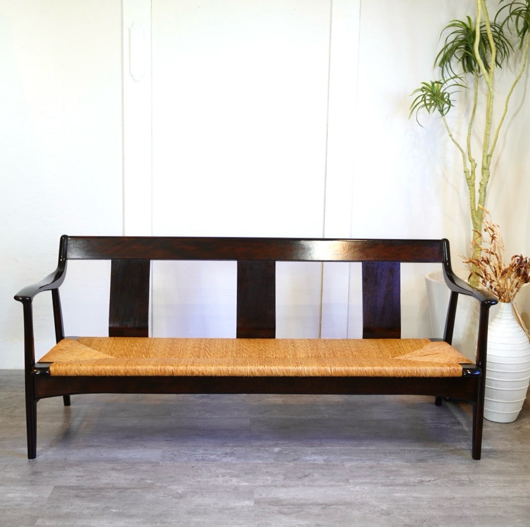 松本民芸家具 ラッシチェア #77型 曲肘椅子 3P 中古 民藝 工芸 机