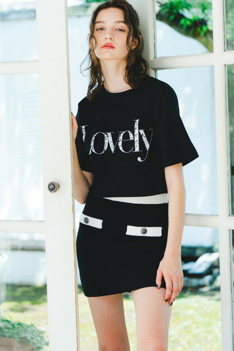 bijou button knit skirt – shéller / シェリエ