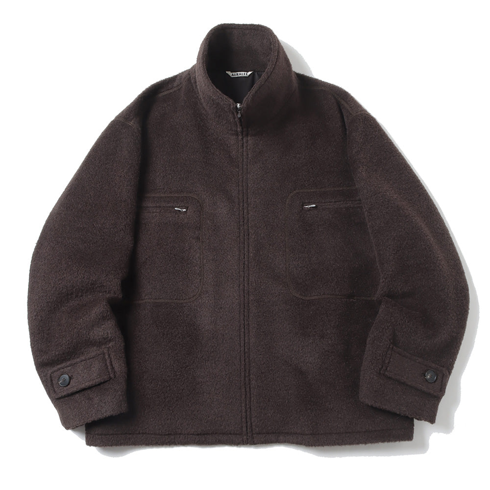 AURALEE(オーラリー)】BRUSHED SURI ALPACA MOHAIR JACQUARD ZIP