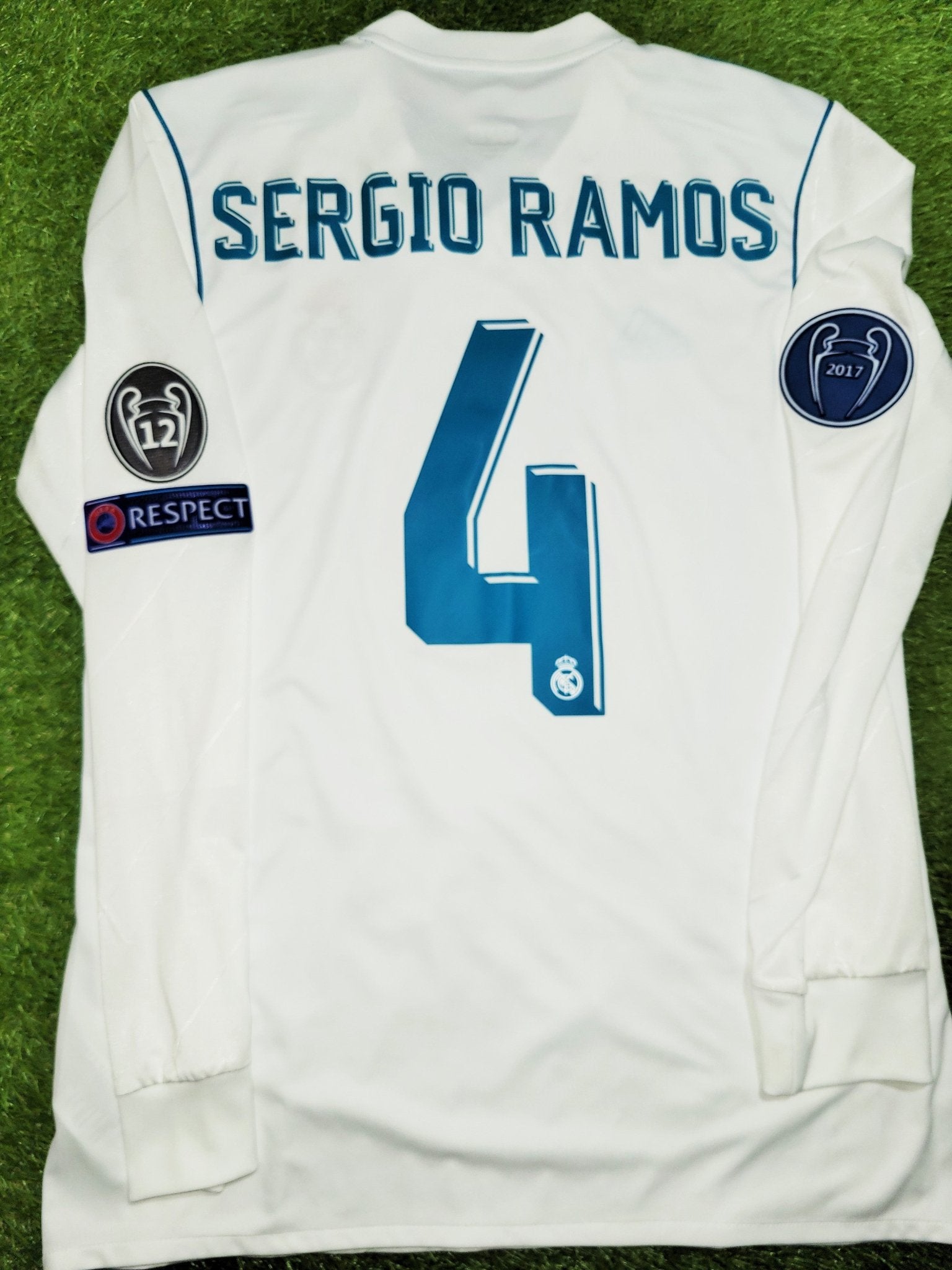 Ramos Real Madrid 2017 2018 UEFA FINAL Long Sleeve Soccer Jersey