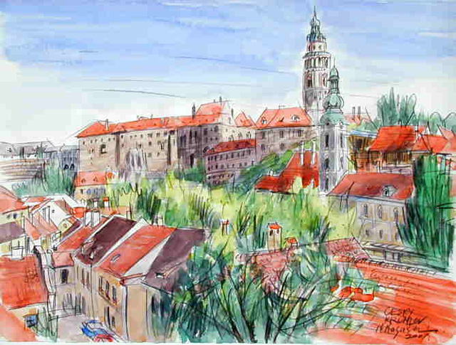 ヨーロッパの街並みスケッチ－プラハからブタペストの街並み（2）
