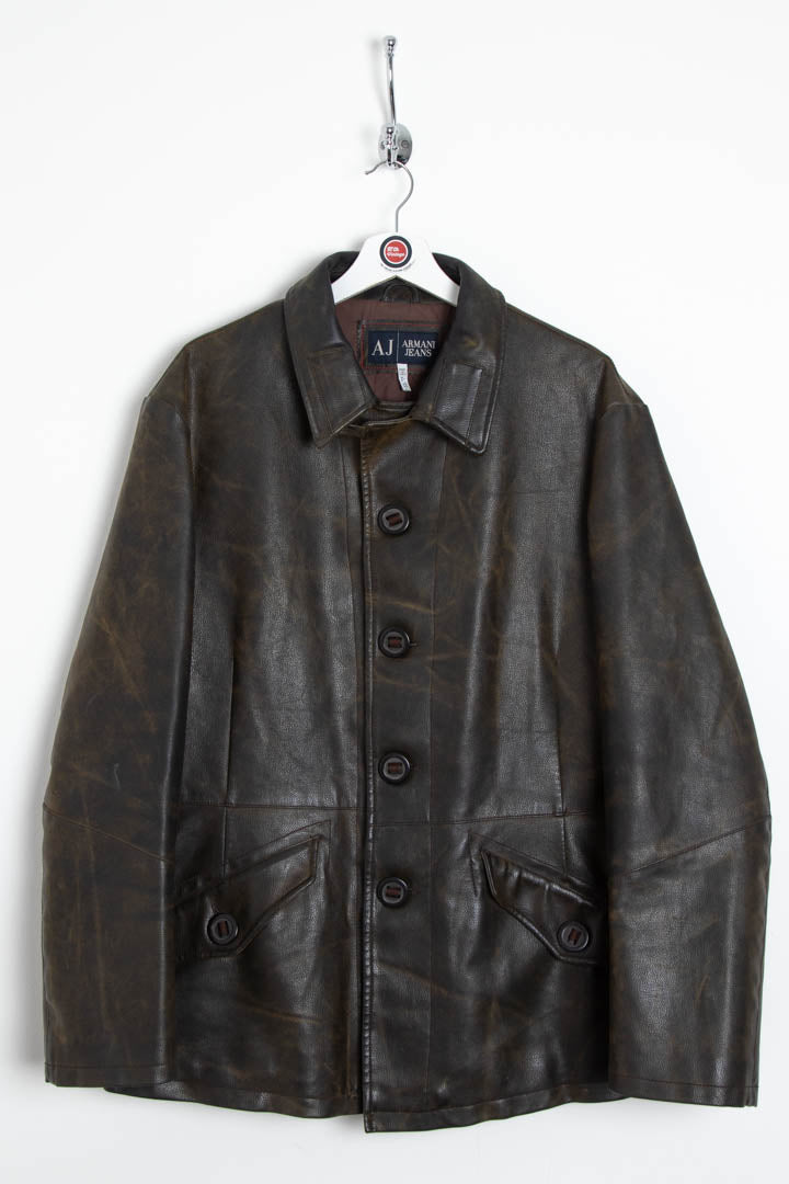 Armani Jeans Faux Leather Lined Jacket (L) – 97th Vintage