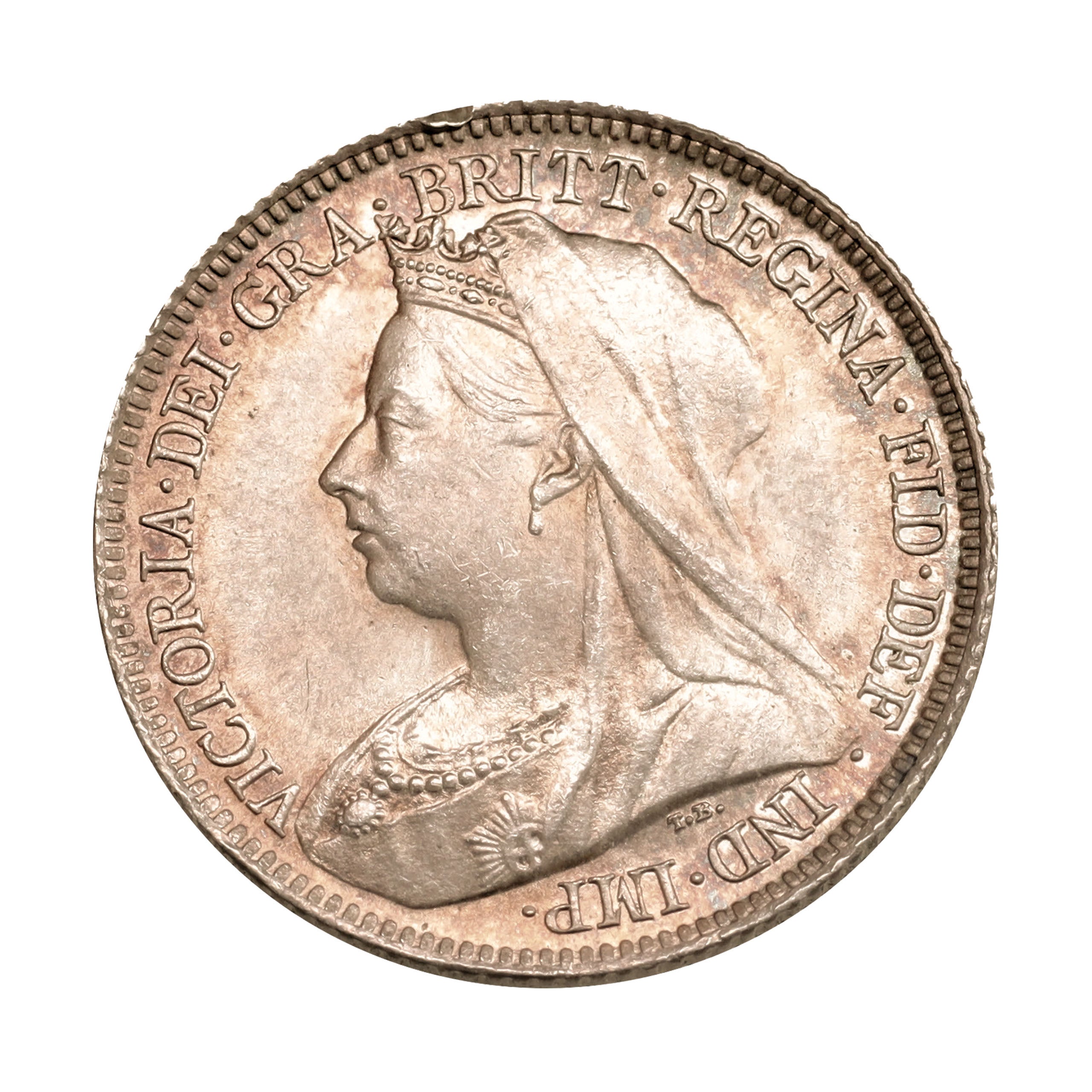 イギリス 1900年 6ペンス 銀貨 ビクトリア トーン Great Britain
