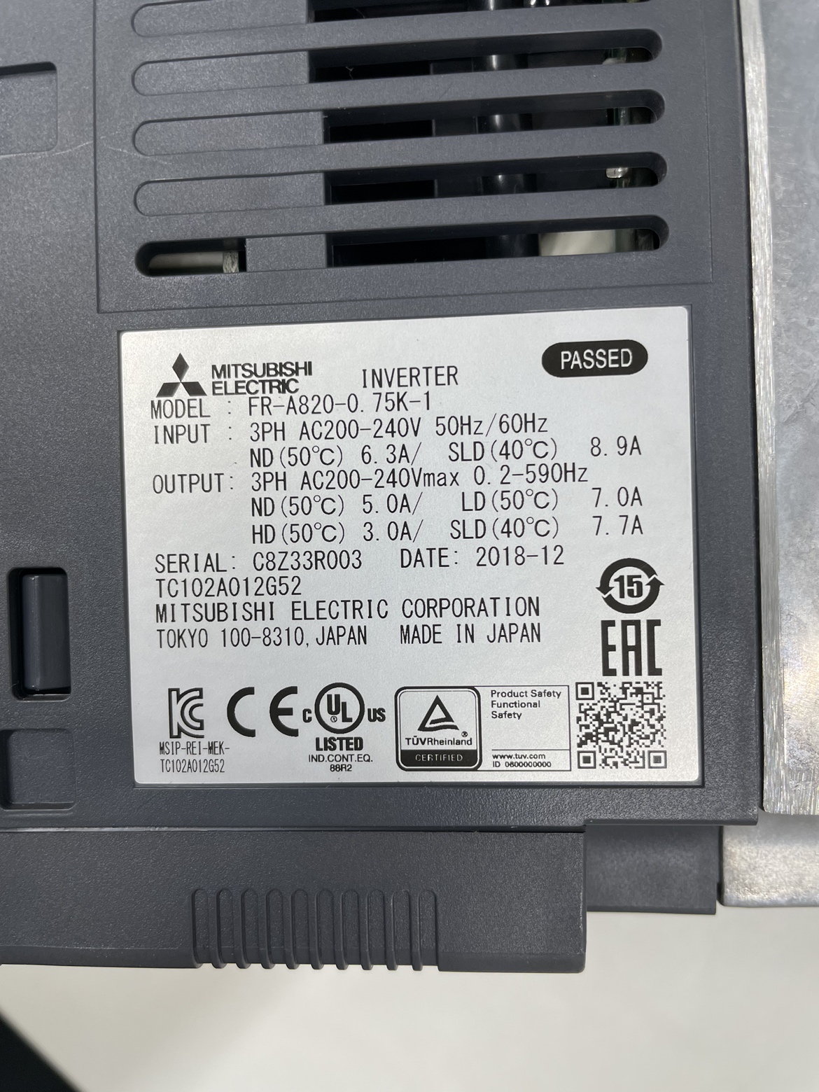 FR-A820-0.75K-1-001 | 2nd FAドットコム｜産業用制御機器 専門販売店