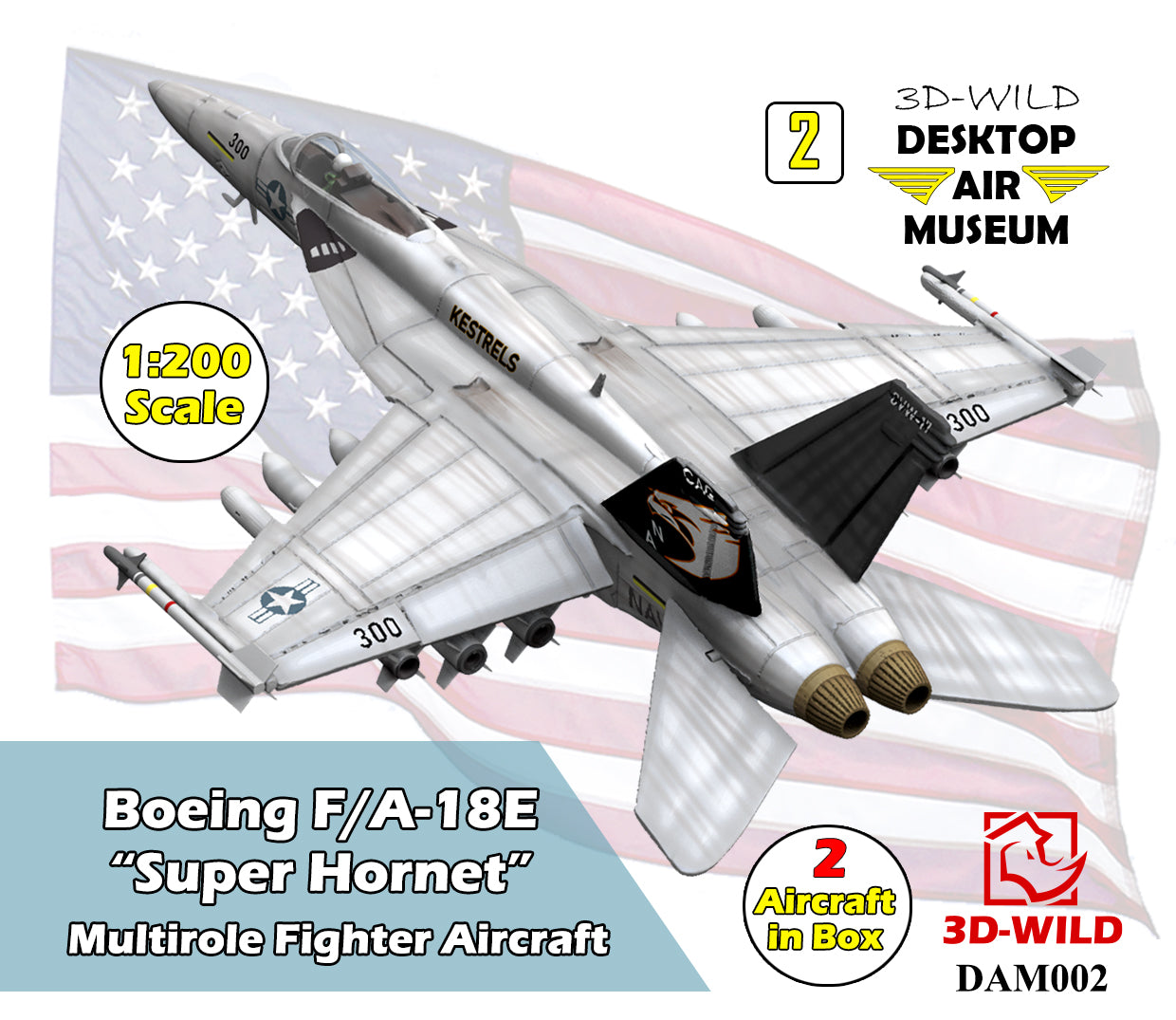 DAM002 1/200 Boeing F/A-18E Super Hornet (pack of 2) – 3D-WILD