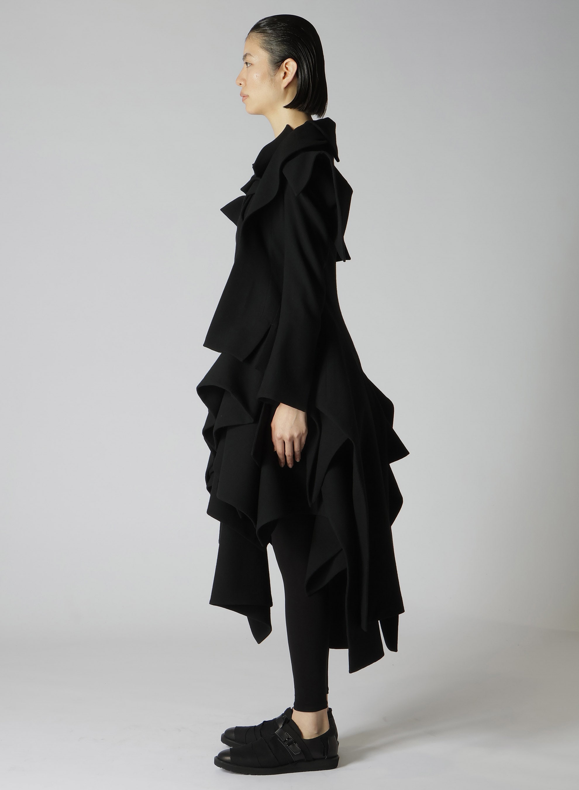 1/18 FLANNEL D SLEEVES FLARED JACKET(XS Black): Vintage 1.1｜THE