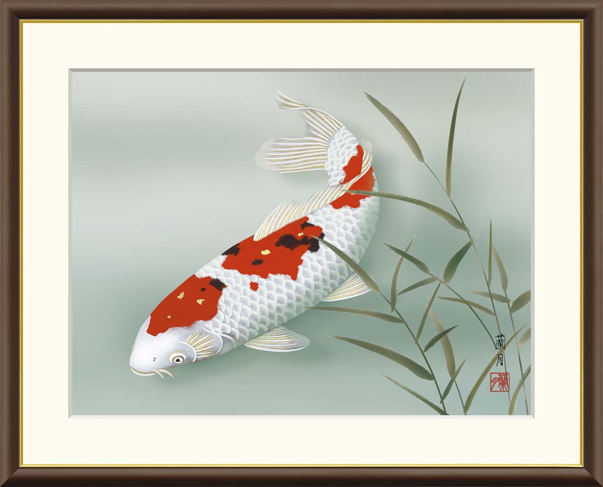 楽天市場】日本画 鯉（絵画｜アート・美術品・骨董品・民芸品