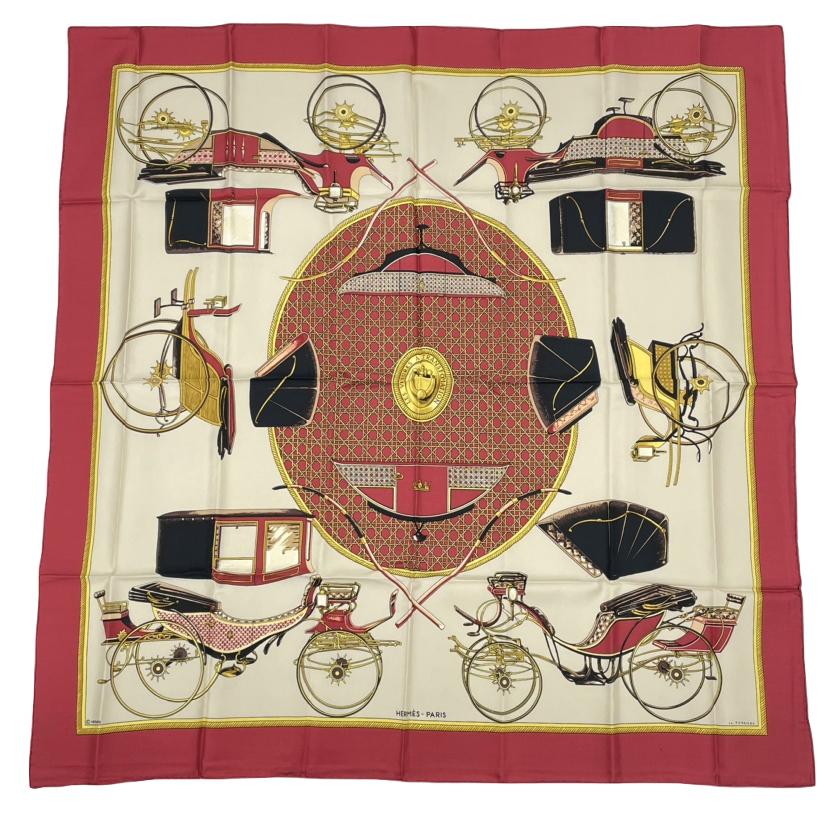 楽天市場】HERMES エルメス スカーフ カレ90 シルク 赤 中古の通販