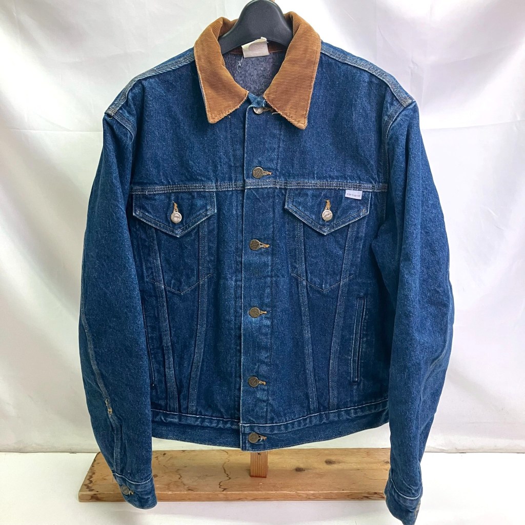 コットンジャケット 青 コーデュロイ carhartt sサイズ コットン