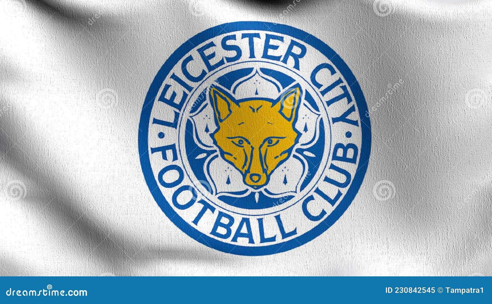 Leicester City F.C., King Power Flag Blowing in the Wind. Emblem