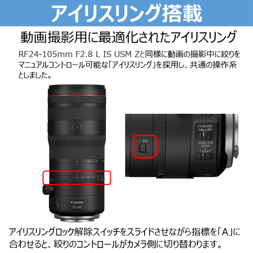 キヤノン RF 70-200mm F2.8 L IS USM Z (ブラック) – トキワカメラ