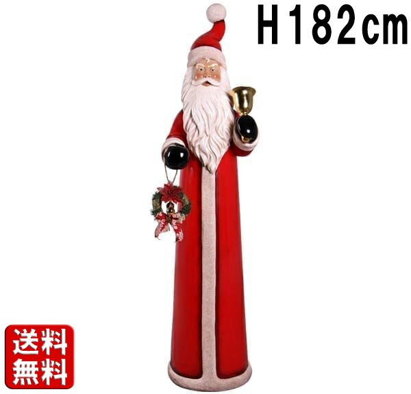 楽天市場】ベルとリースを持った細身のサンタ H182cm 大きい