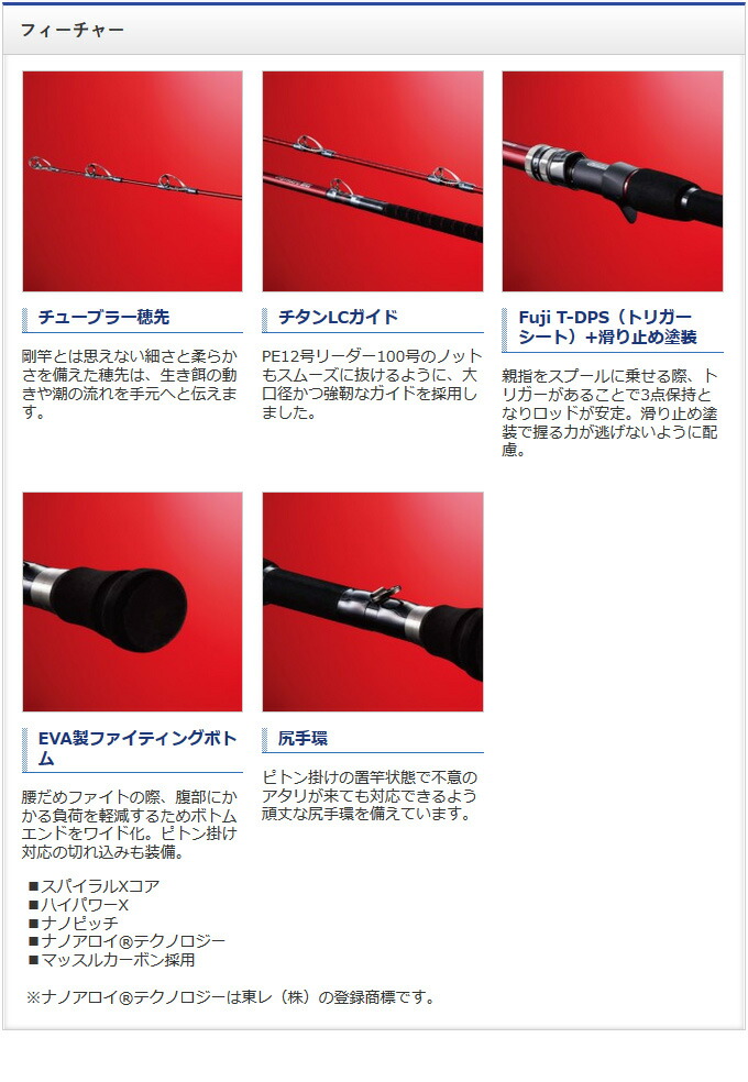 楽天市場】(5)シマノ レマーレ BG (両軸仕様・並継) H475 (8号相当