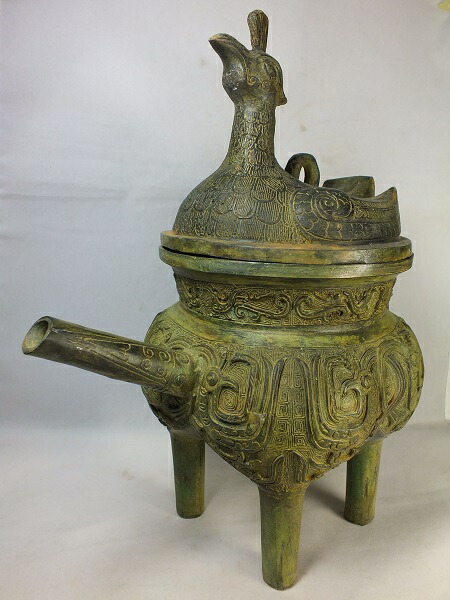 楽天市場】□龍香堂□☆【中国古物】青銅器「瑞鳥蓋付酒器」275mm
