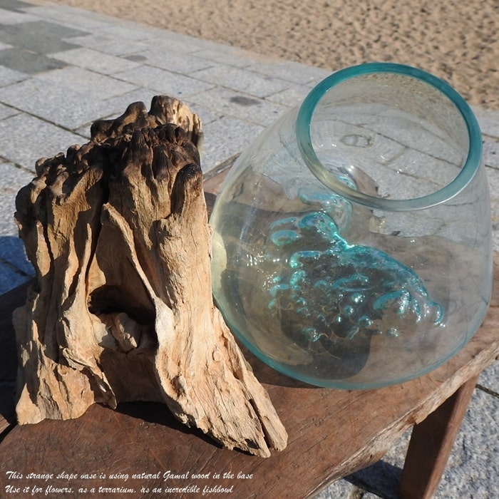 楽天市場】選べる 流木ガラス オブジェ 大きい SR30 花瓶 アクアリウム