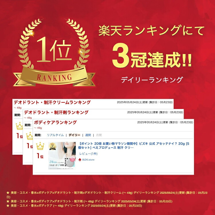 楽天市場】【ビズキ公式】アセッテナイ？ 20g [5個セット] ぺえ