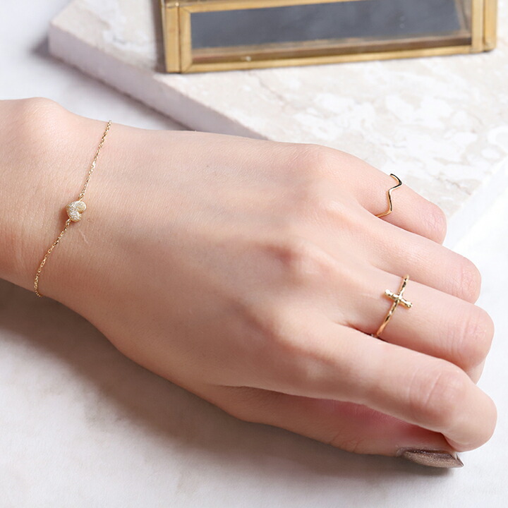 楽天市場】18金 ブレスレット k18 レディース シンプル ハート