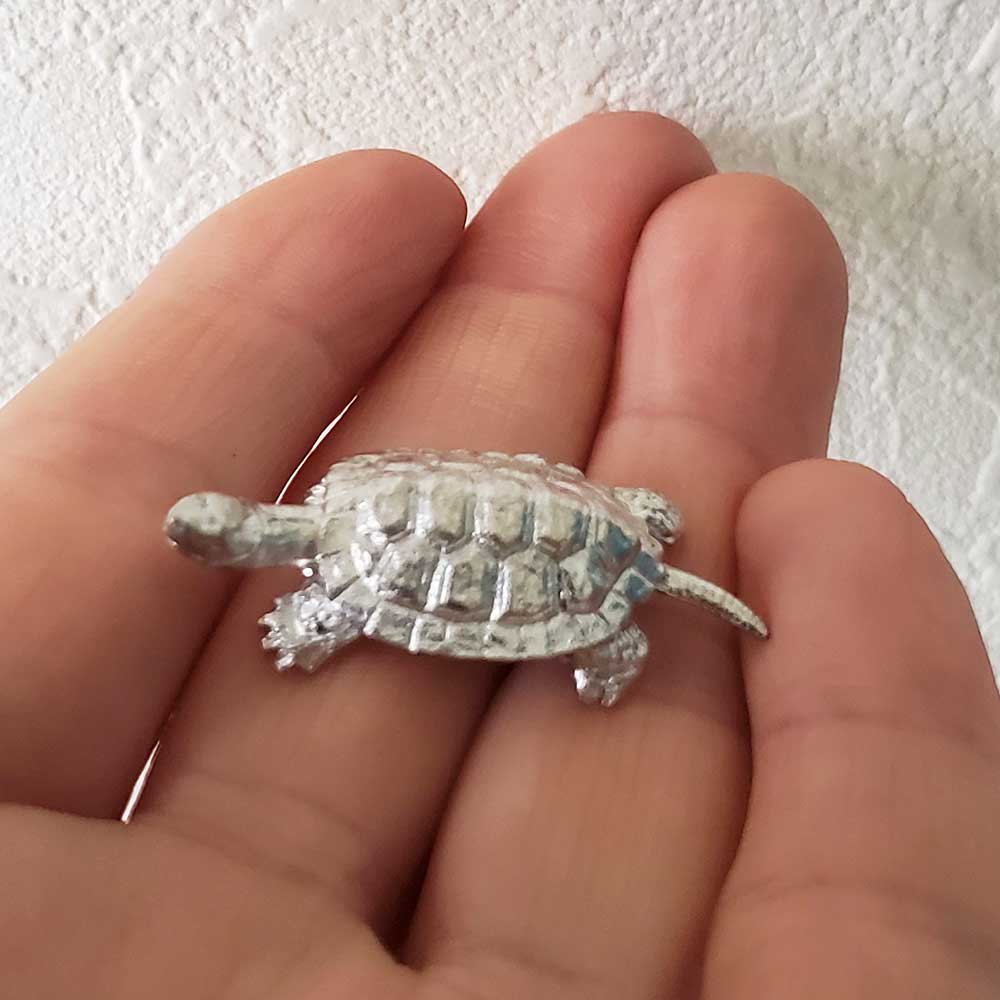 楽天市場】ミニチュア 置物 飾り フィギュア 錫製 亀（かめ）添配 盆栽