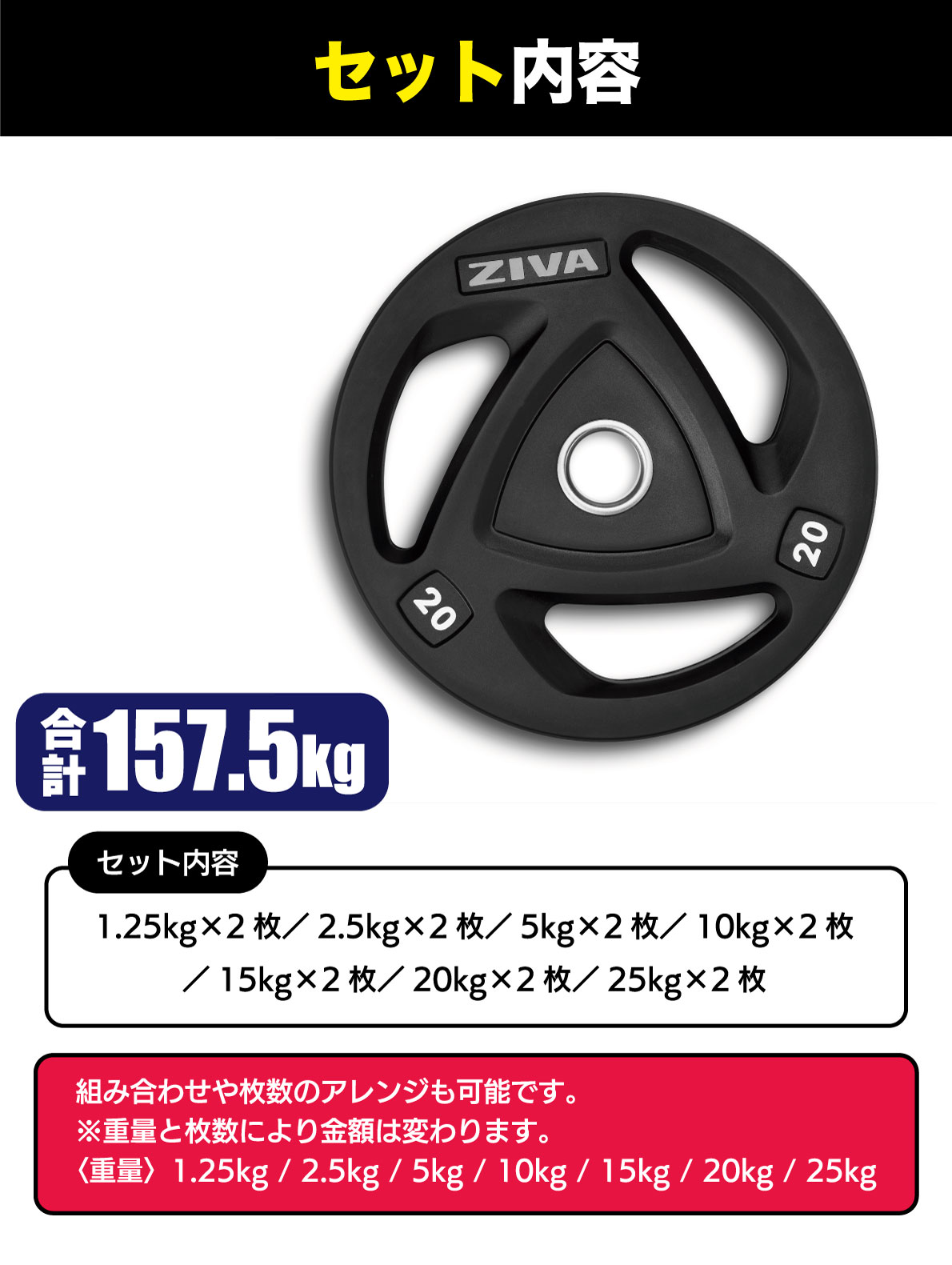 楽天市場】【業務用】オリンピックプレート 14枚組 1.25kg 2.5kg 5kg