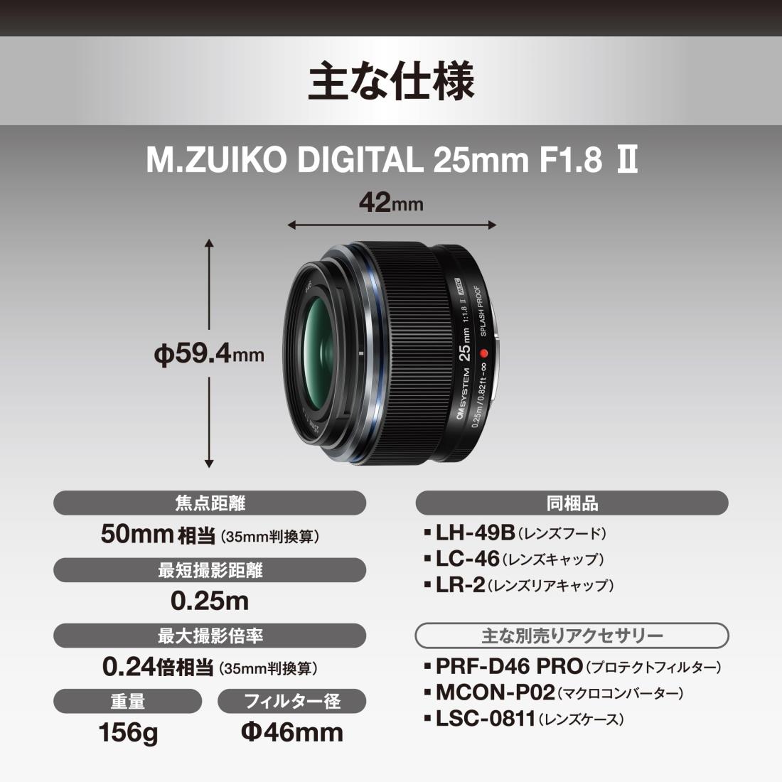 楽天市場】M.ZUIKO DIGITAL 25mm F1.8 II : kai-shop 楽天市場店