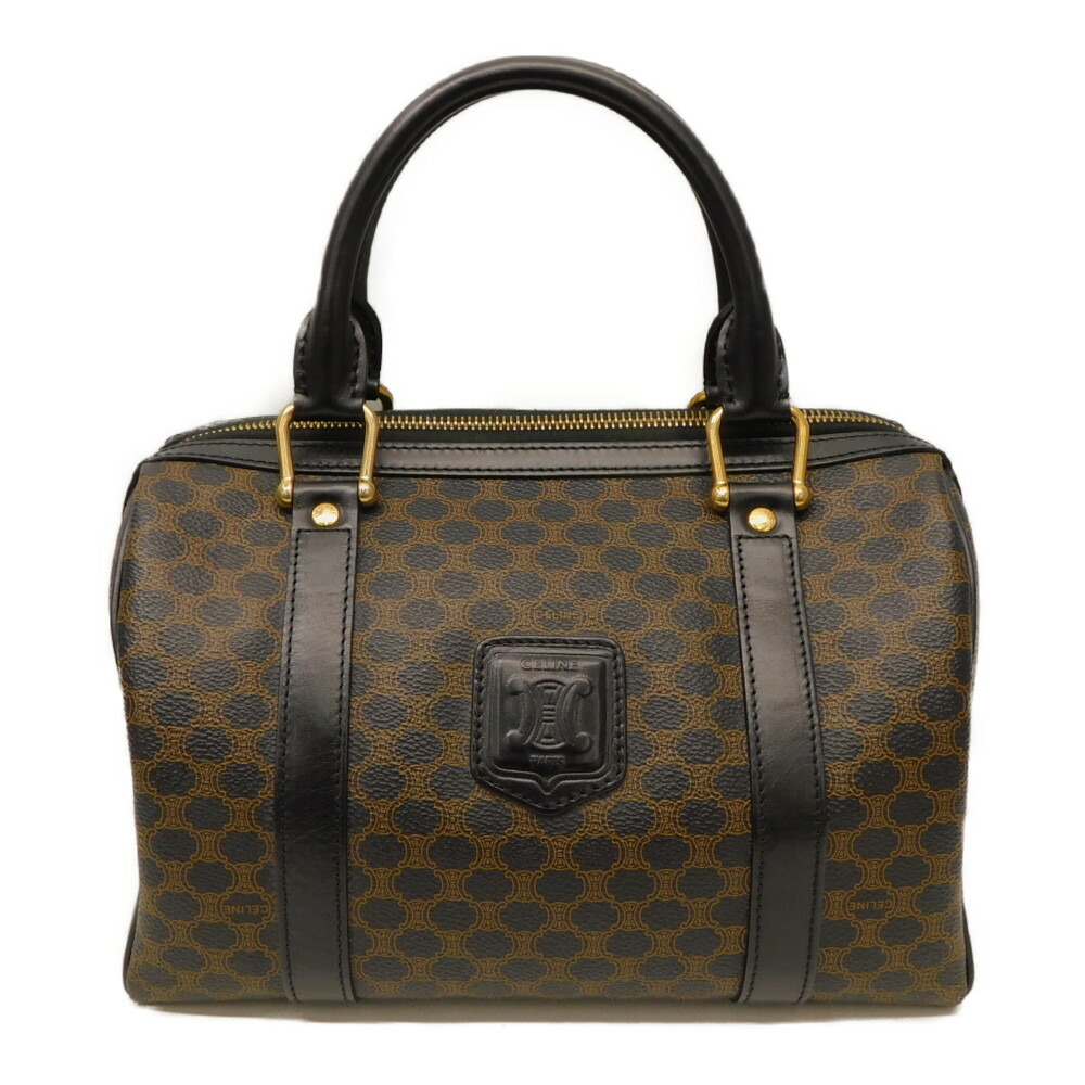 楽天市場】CELINE セリーヌマカダム ミニボストンバッグ 黒 ブラック