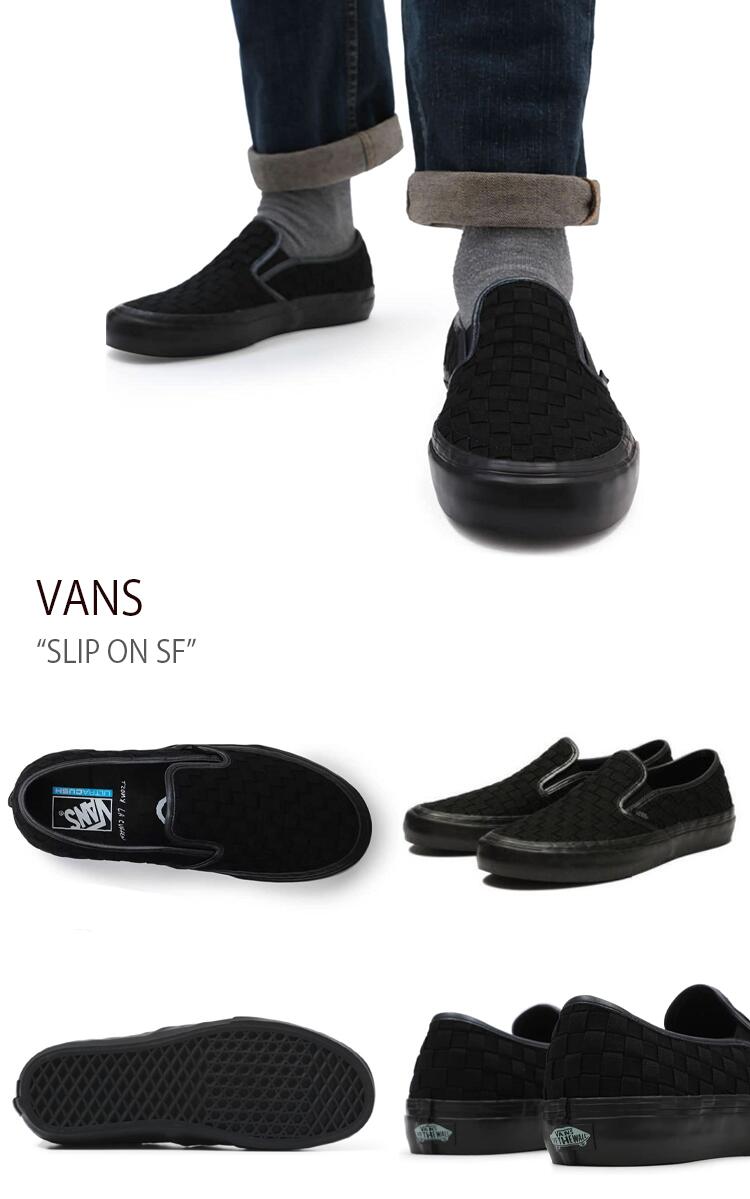 楽天市場】VANS バンズ スニーカー SLIP ON SF WOVEN BLACK スリッポン